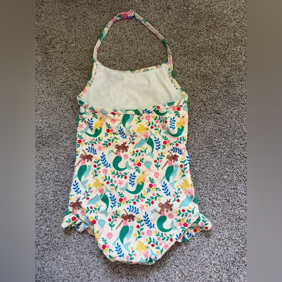Mini Boden Halterneck Mermaid Swimsuit Ruffle Trim Size 2-3 Years Beach - Picture 10 of 12